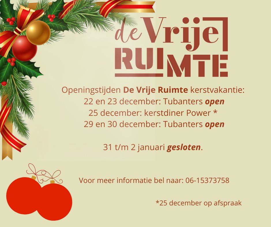Openingstijden kerstvakantie 